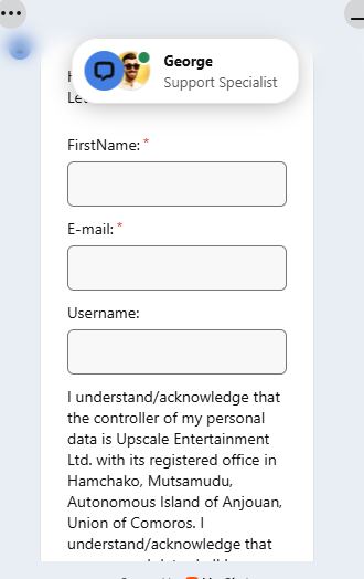 Contact GoldWin support team via live chat 
